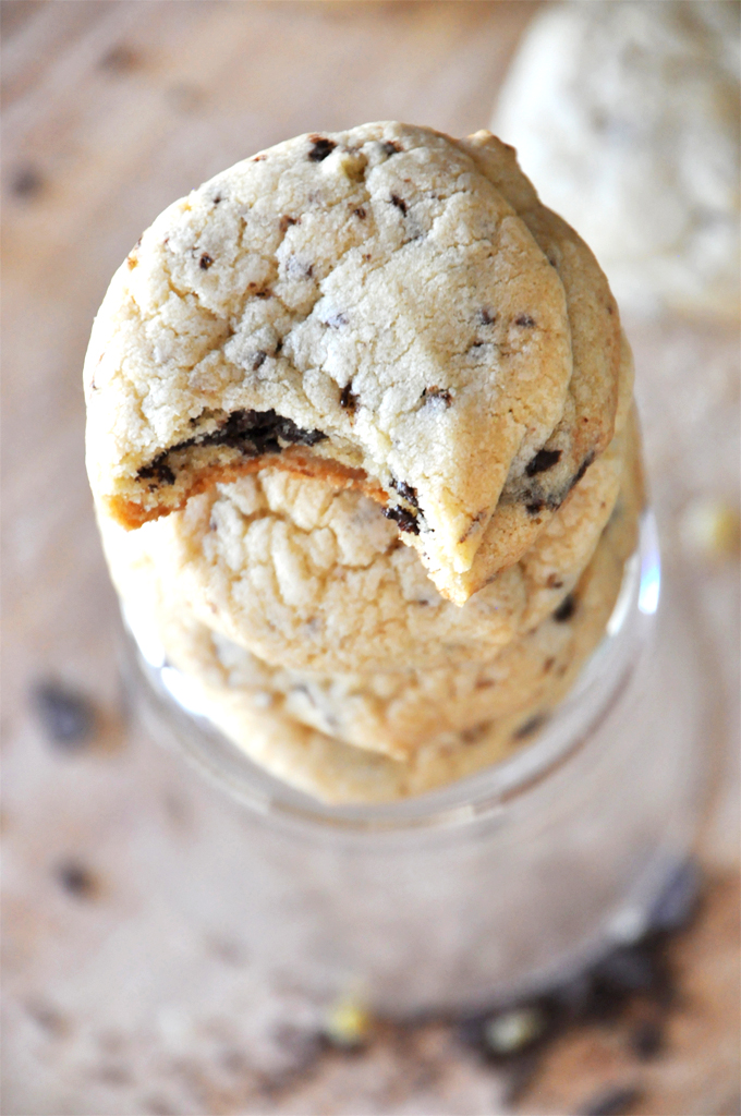 Candied Ginger Chocolate Chip Cookies - Miniamlist Baker Stack of Candied Ginger & Sea Salt Chocolate Chip Cookies