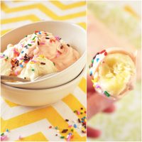 Banana and a bowl of ice cream coated with our Strawberry Magic Shell recipe