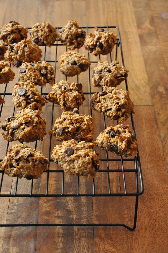 Butter, Refined Sugar-Free Breakfast Cookies Fresh batch of Vegan Everything Breakfast Cookies on a cooling rack