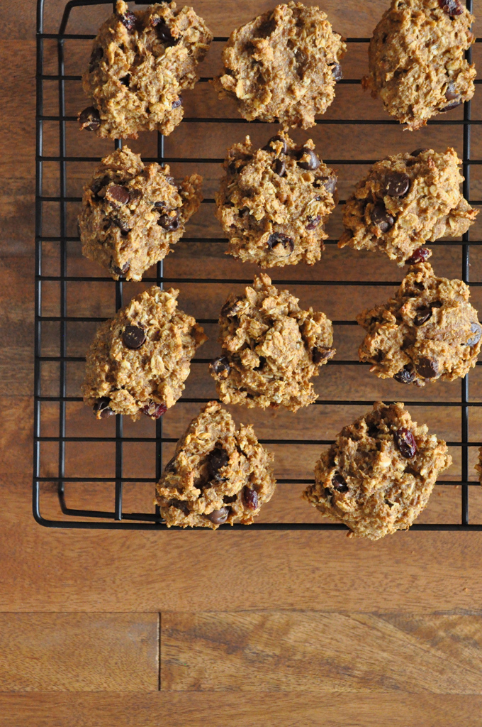 Healthy Fall Breakfast Cookies! Cooling rack with a batch of our Vegan Everything Breakfast Cookies recipe
