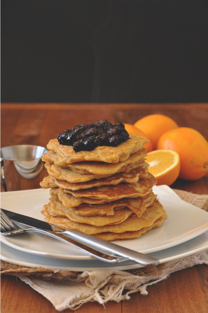 Plate of Whole Wheat Griddle Cakes for a delicious and healthier breakfast