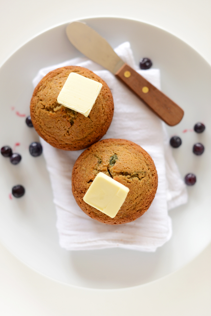 Plate of Blueberry Muffins for dessert for two