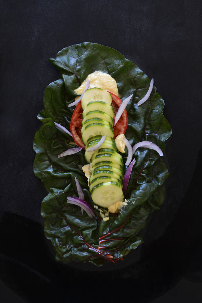 Rainbow Chard Wraps with Hummus | minimalist baker