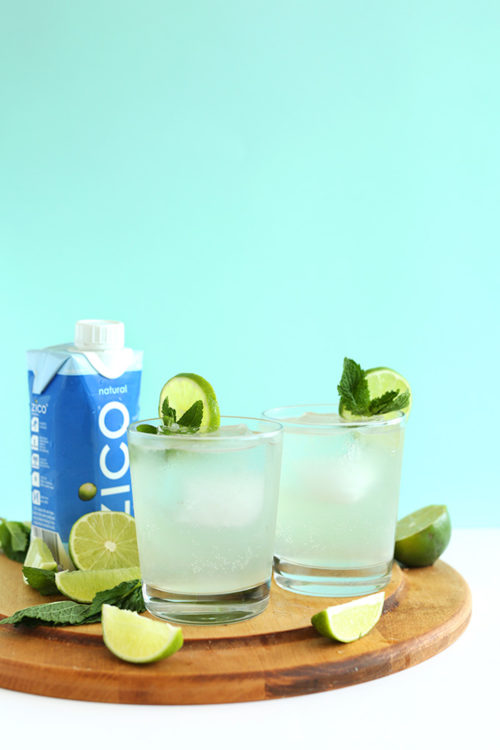 Two glasses of naturally-sweet Coconut Gin and Tonics