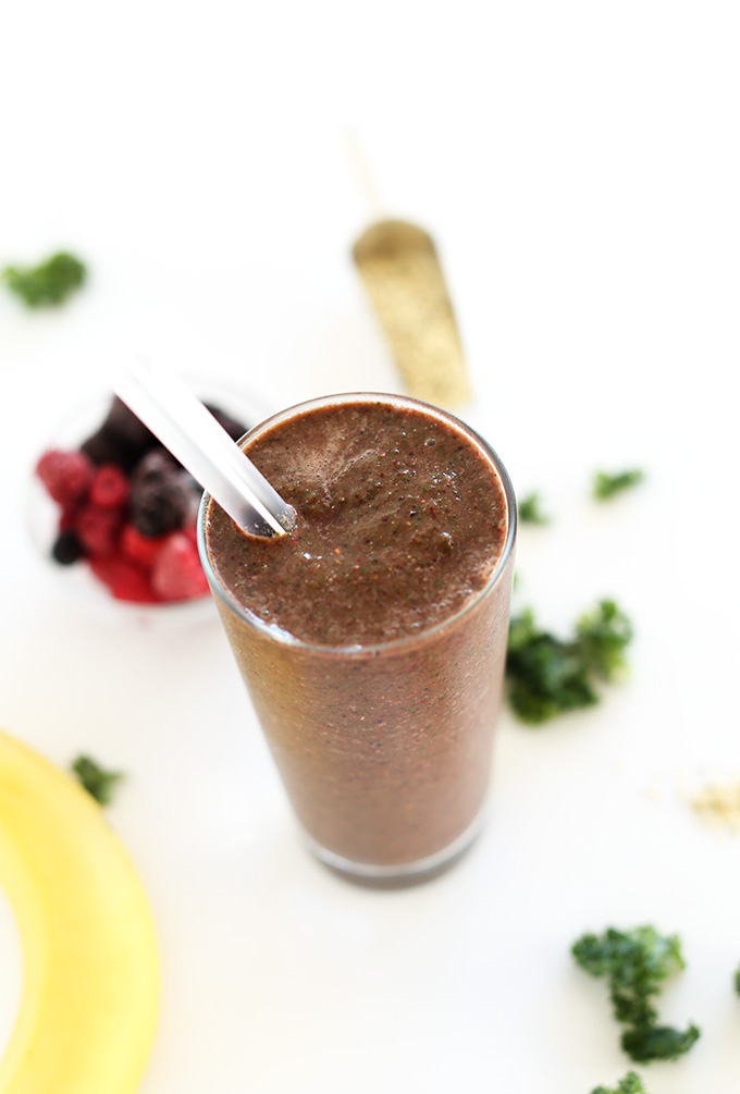 A tall glass of our dairy-free Hide Your Kale Smoothie recipe