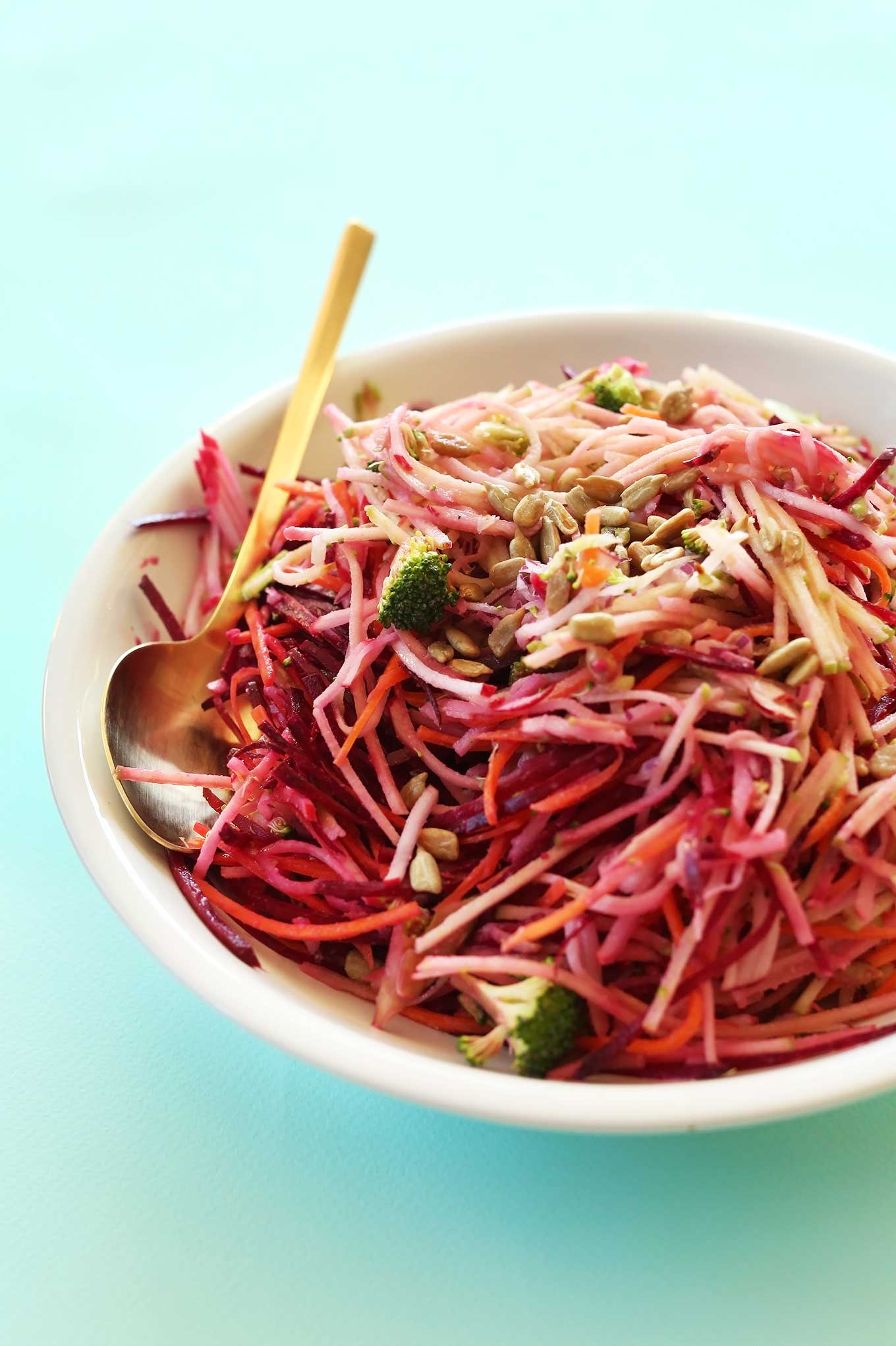 Big bowl of our gluten-free vegan Fall Slaw 