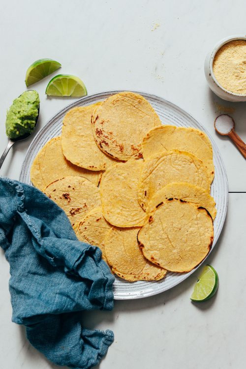 Plate of homemade Corn Tortillas