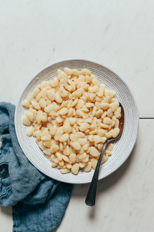Bowl of perfectly cooked baby lima beans
