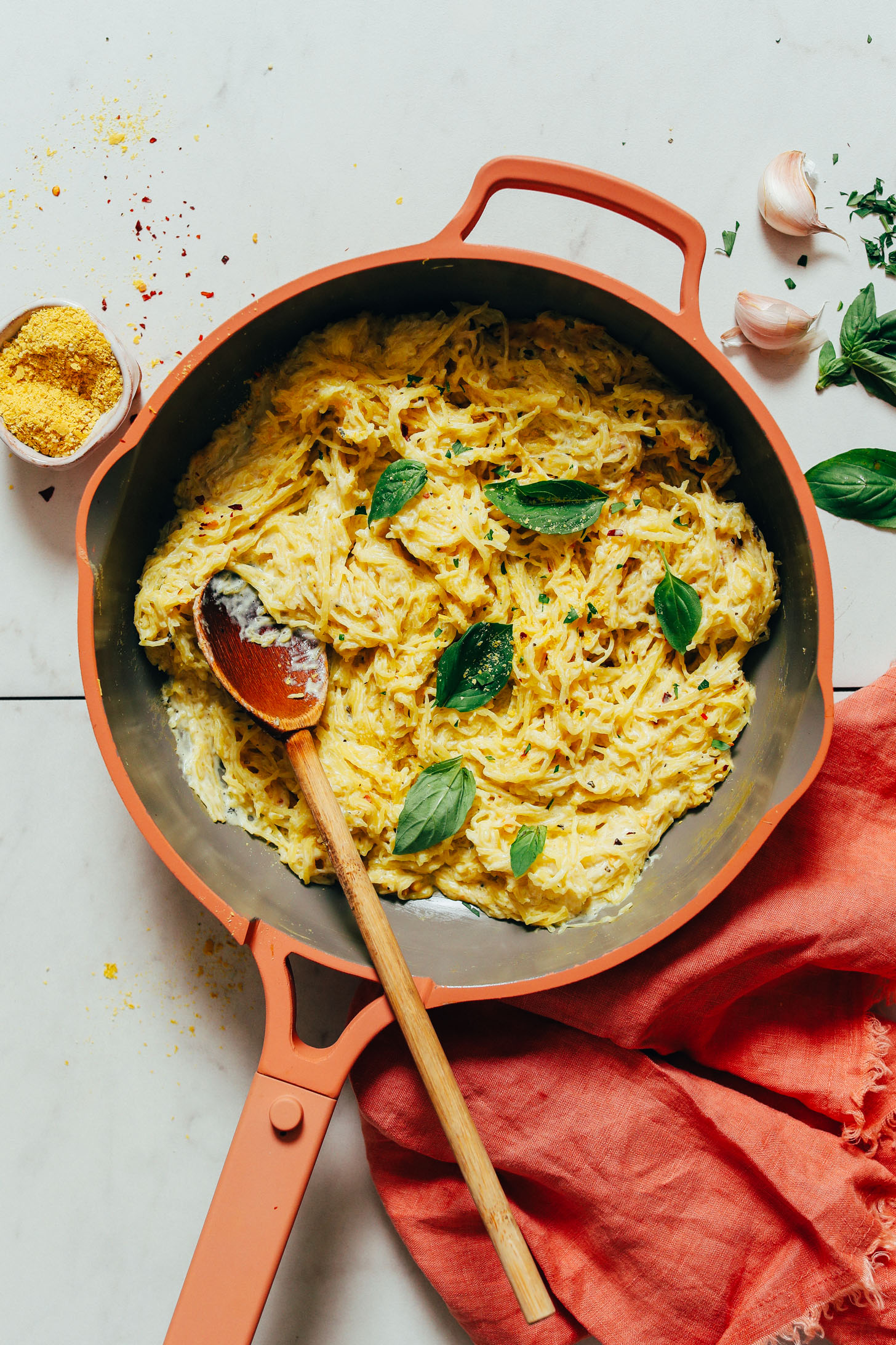 Cooking spaghetti squash pasta in the Always Pan