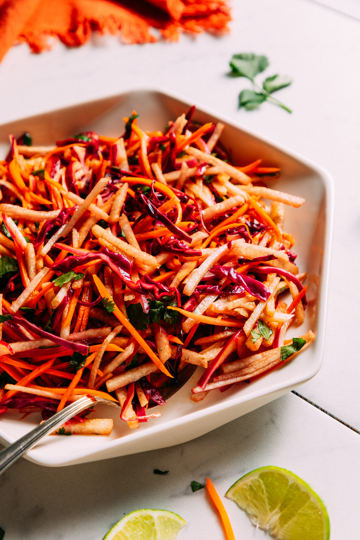 Plate of crunchy jicama salad