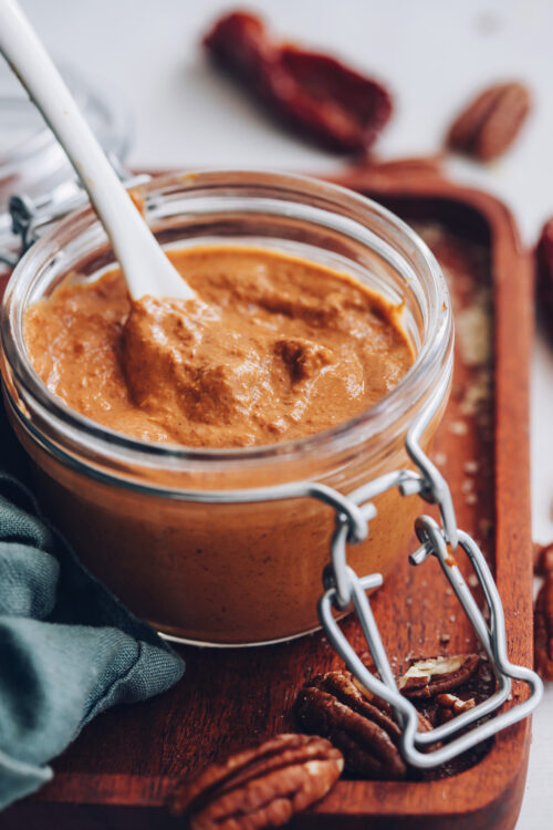 Jar of creamy chipotle pecan pesto