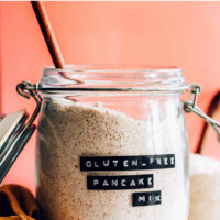 Jar of homemade gluten-free pancake mix